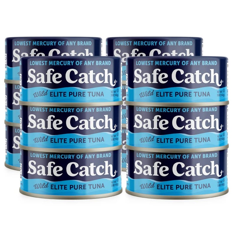 Safe Catch Canned Wild Tuna Fish, Wild Caught, Lowest Mercury, Gluten-Free, Kosher, Non-GMO, Whole30 Approved, Paleo, Keto Food, 5oz Can, 12-Pack - Image 1